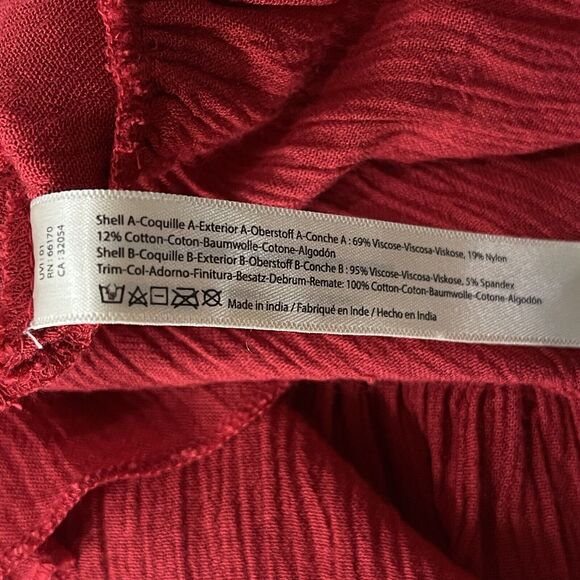 Free People Intimately Large Adella Cami Top Cherry Red Ruffled Crochet Lace - Picture 8 of 8